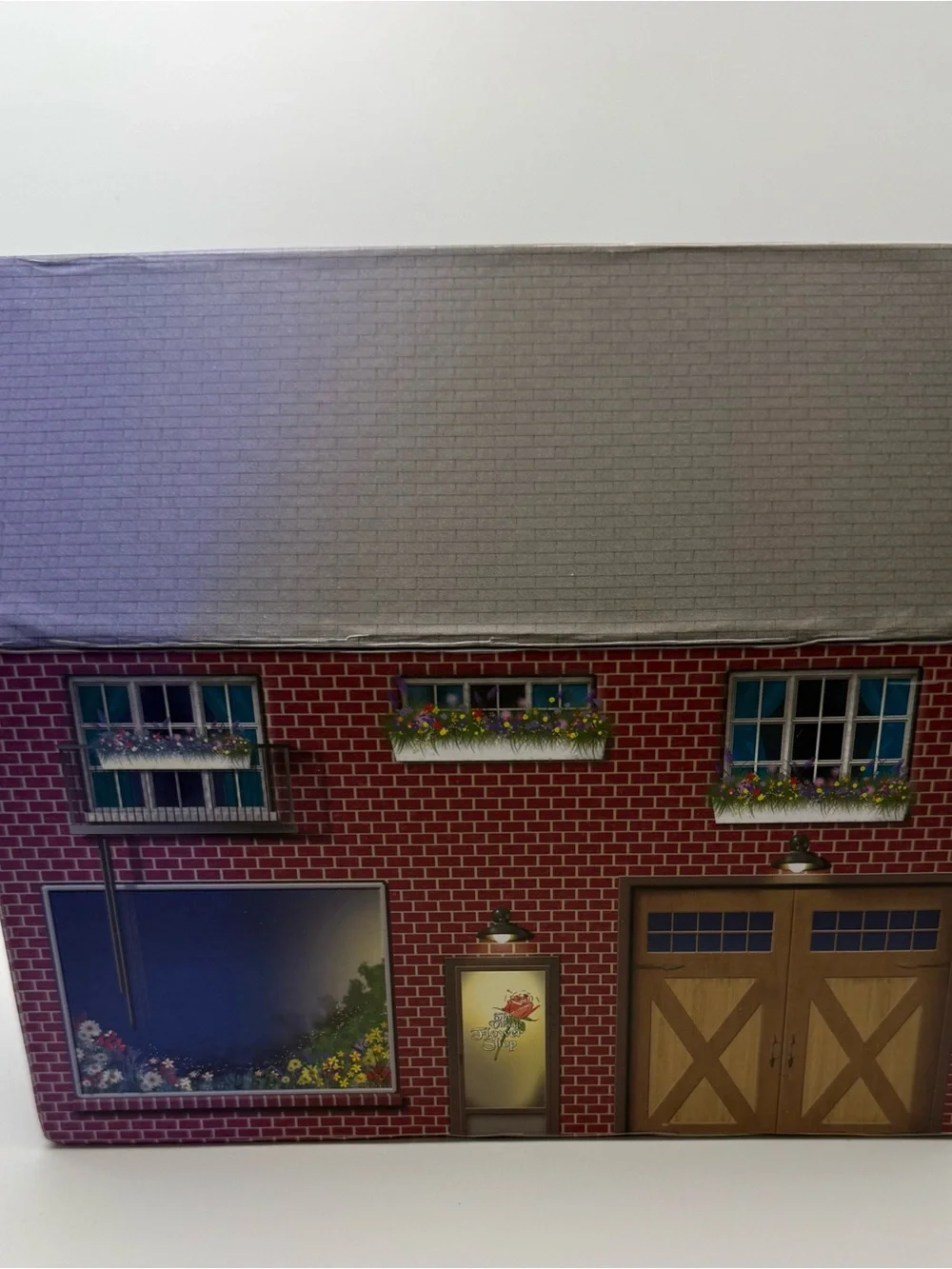 The Village Flower Shop Decorative Cardboard Box - Red Brick Floral Design